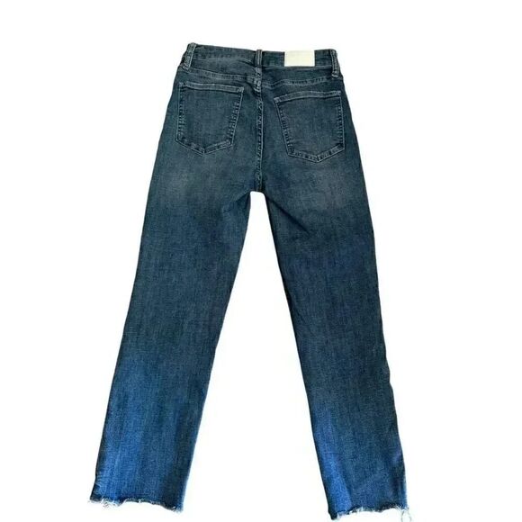 Pistola blue high rise distressed Monroe slim raw jeans 27 #1989 - Picture 5 of 12